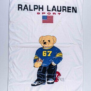 Polo Sport Ralph Lauren Football Bear Beach Towel Y2K Varsity Bear 64x34